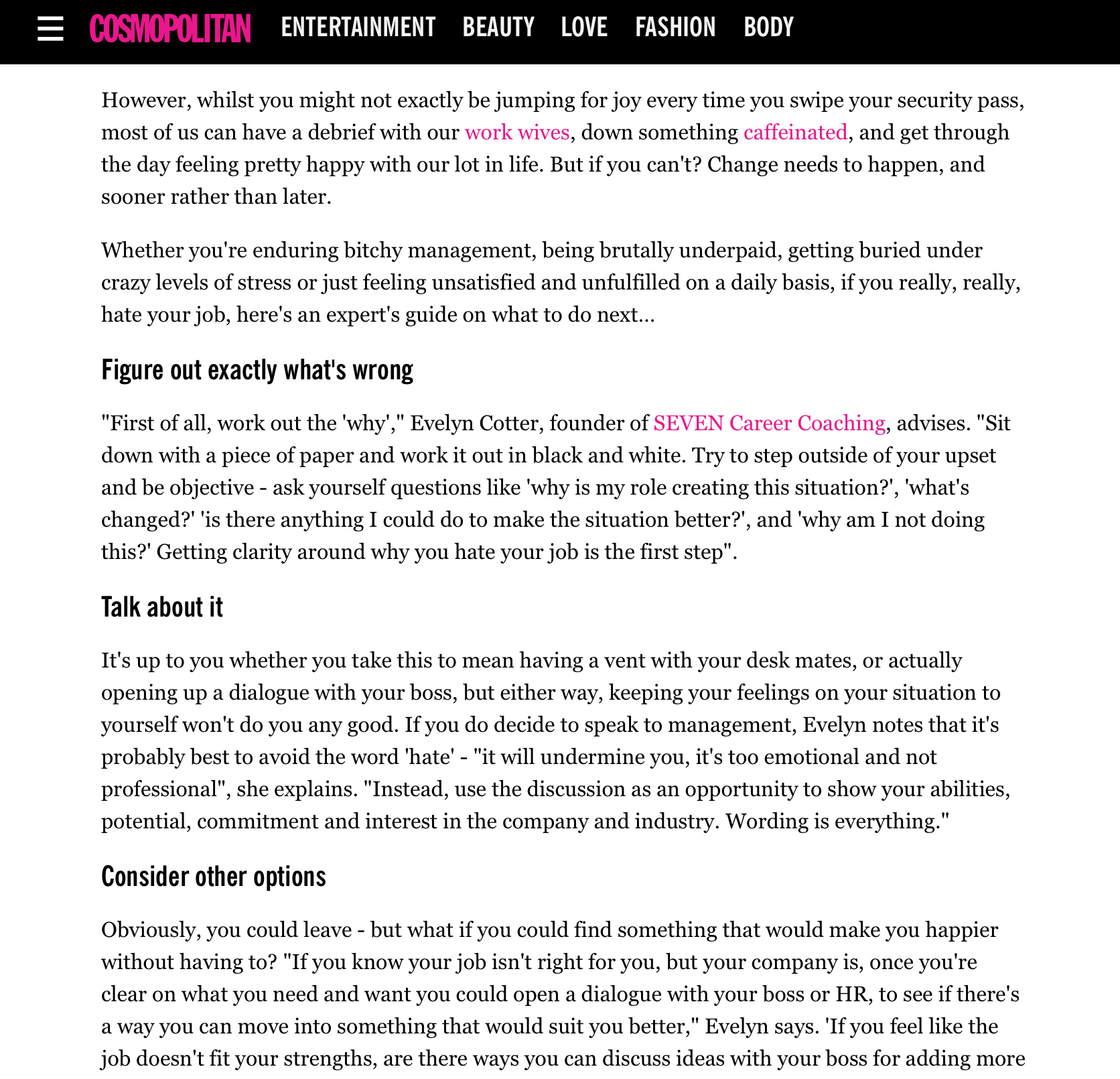 image for cosmopolitan magazine what to do if you hate your job